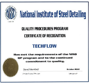 Techflow continued to be NISD - QPP Certified - Steel Detailing Company